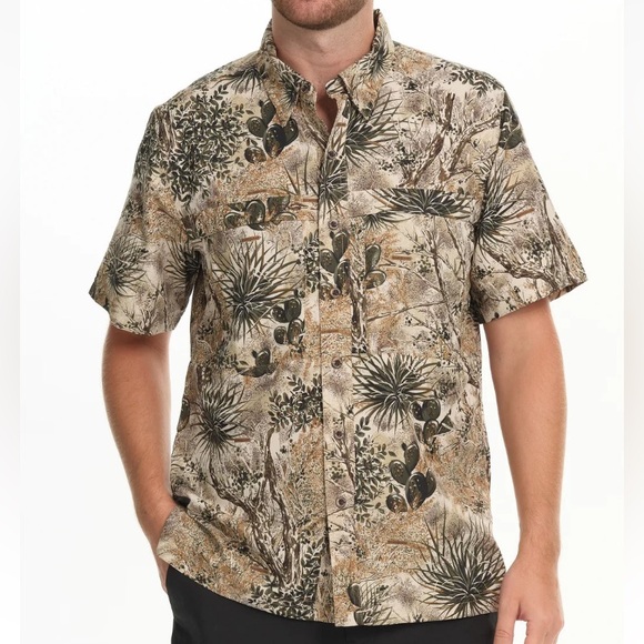 NWT GameGuard Desert Button Shirt Mens Medium Vented Hunting Outdoors Utility